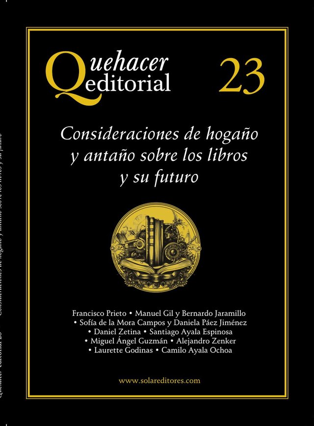 Portada del número 23 de Quehacer Editorial: Consideraciones de hogaño y antaño sobre los libros